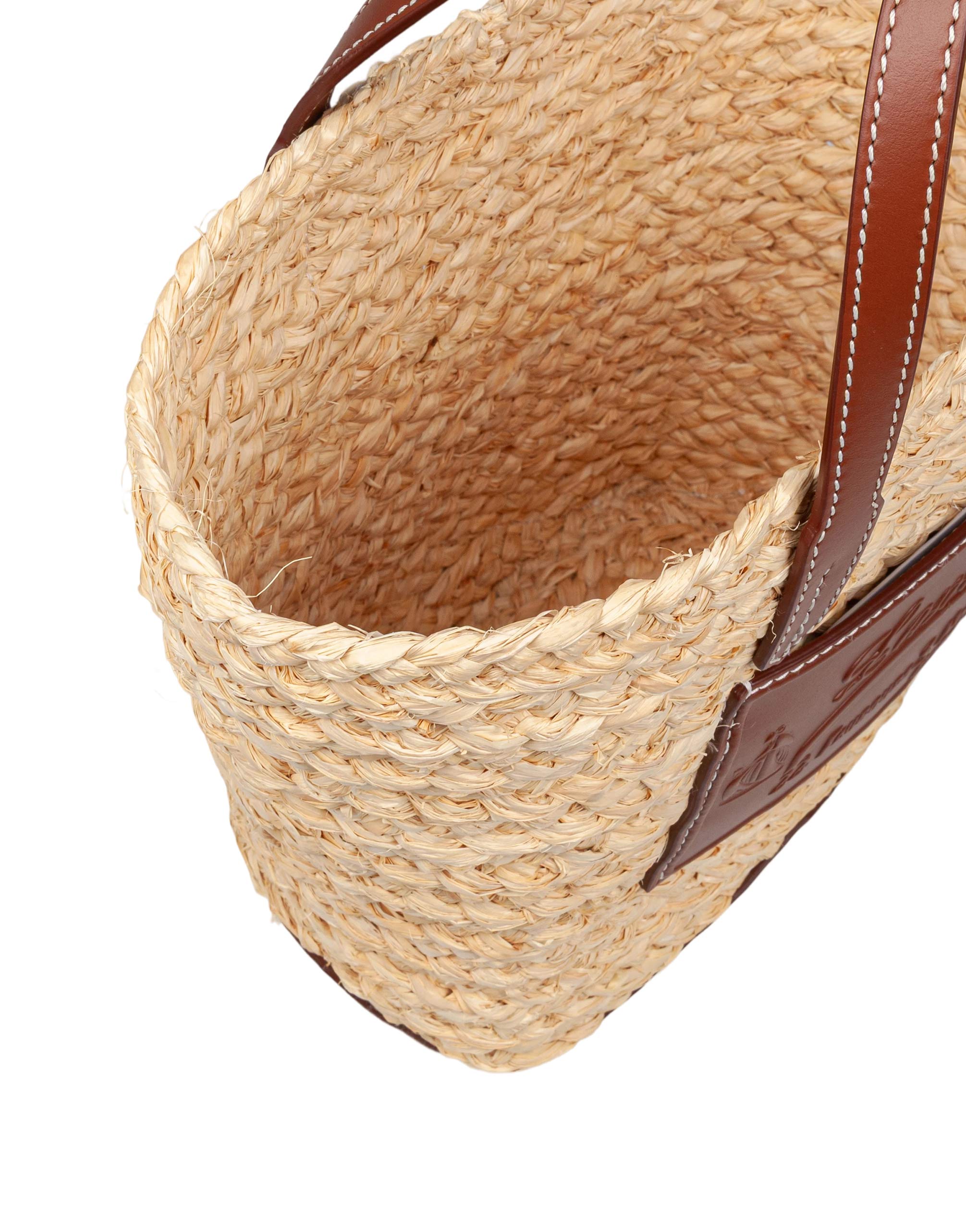 LANVIN CATCH BY LANVIN BASKET IN RAFIA E PELLE