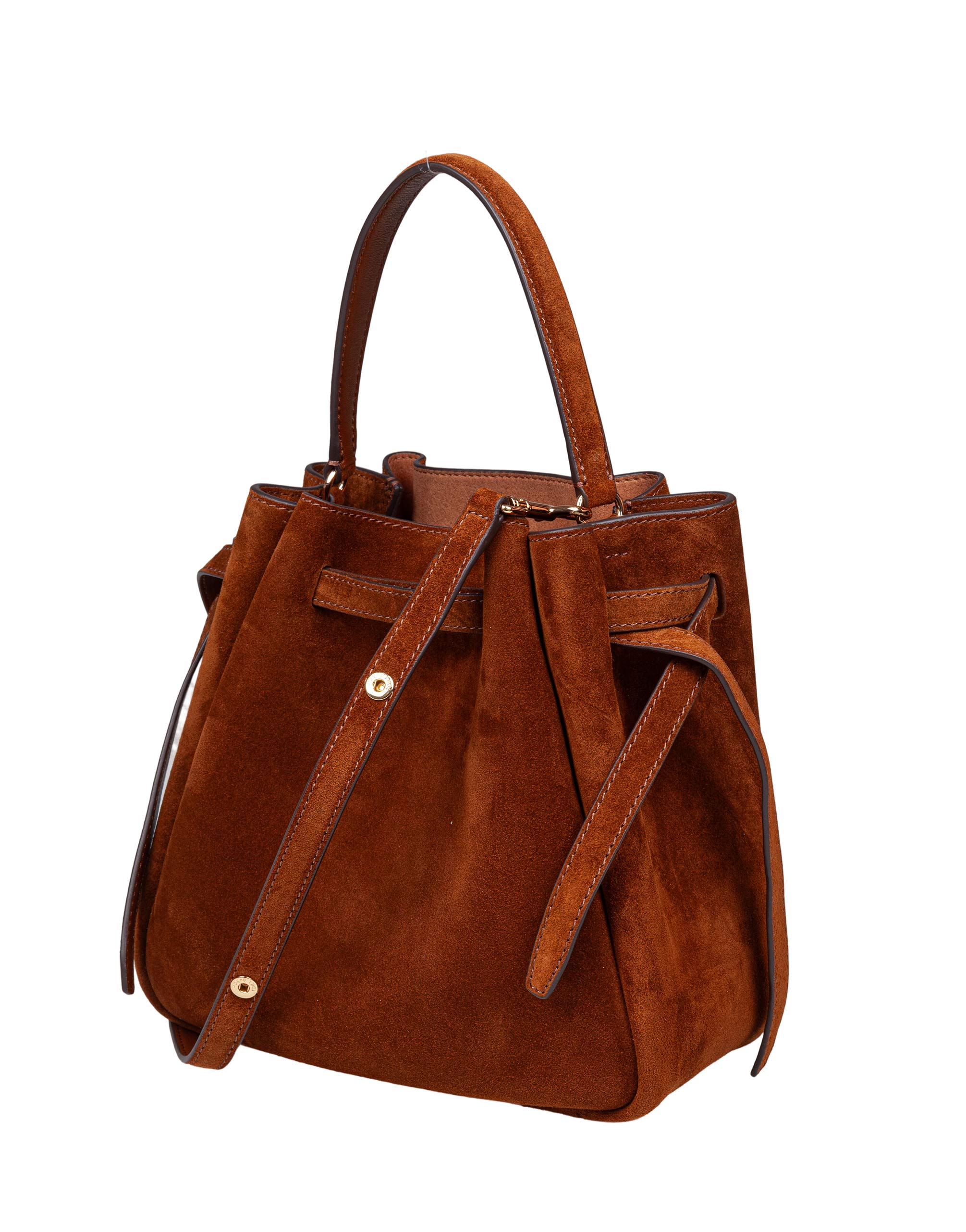 TORY BURCH ROMY BUCKET BAG IN PARCK BENCH SUEDE