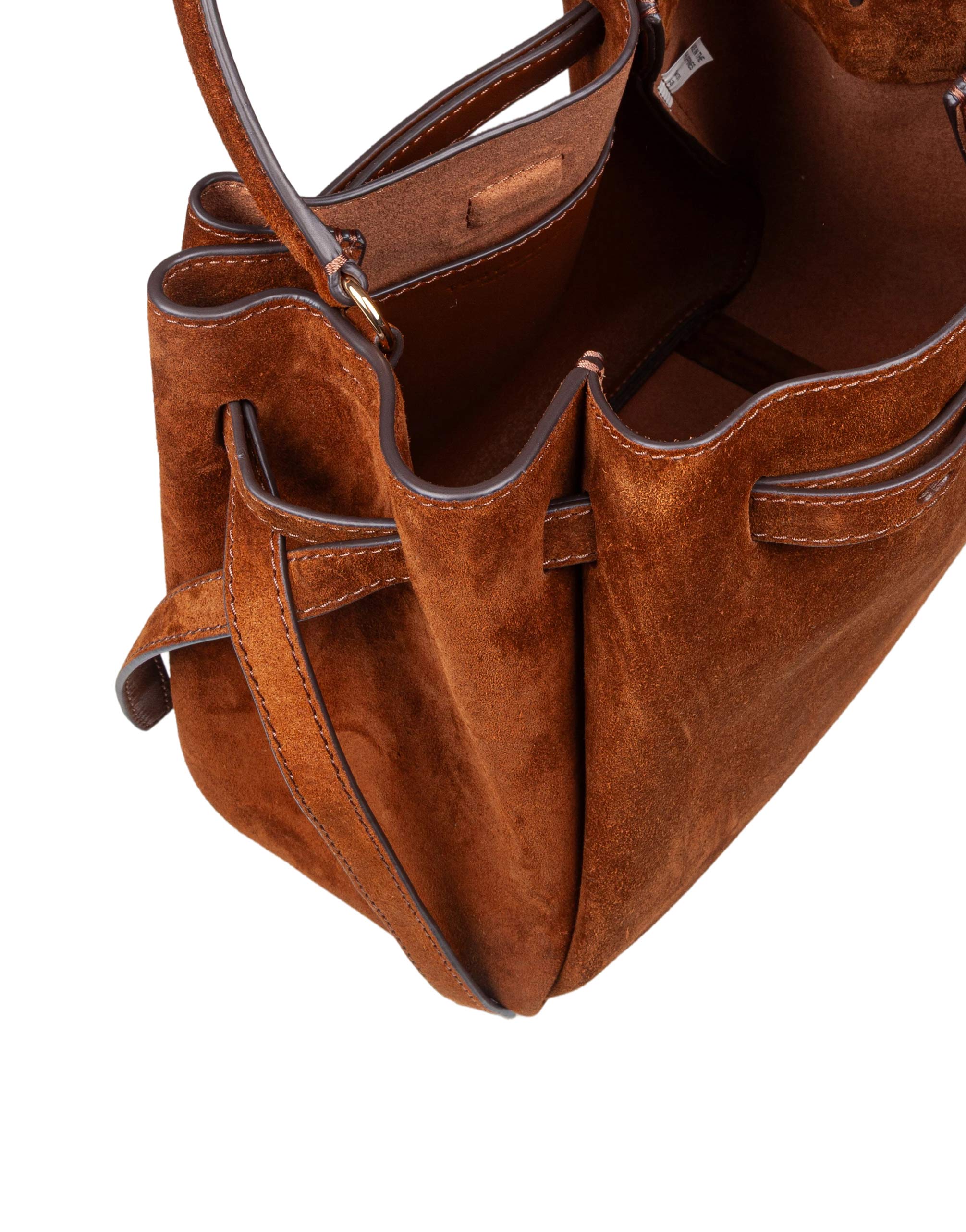 TORY BURCH ROMY BUCKET BAG IN PARCK BENCH SUEDE