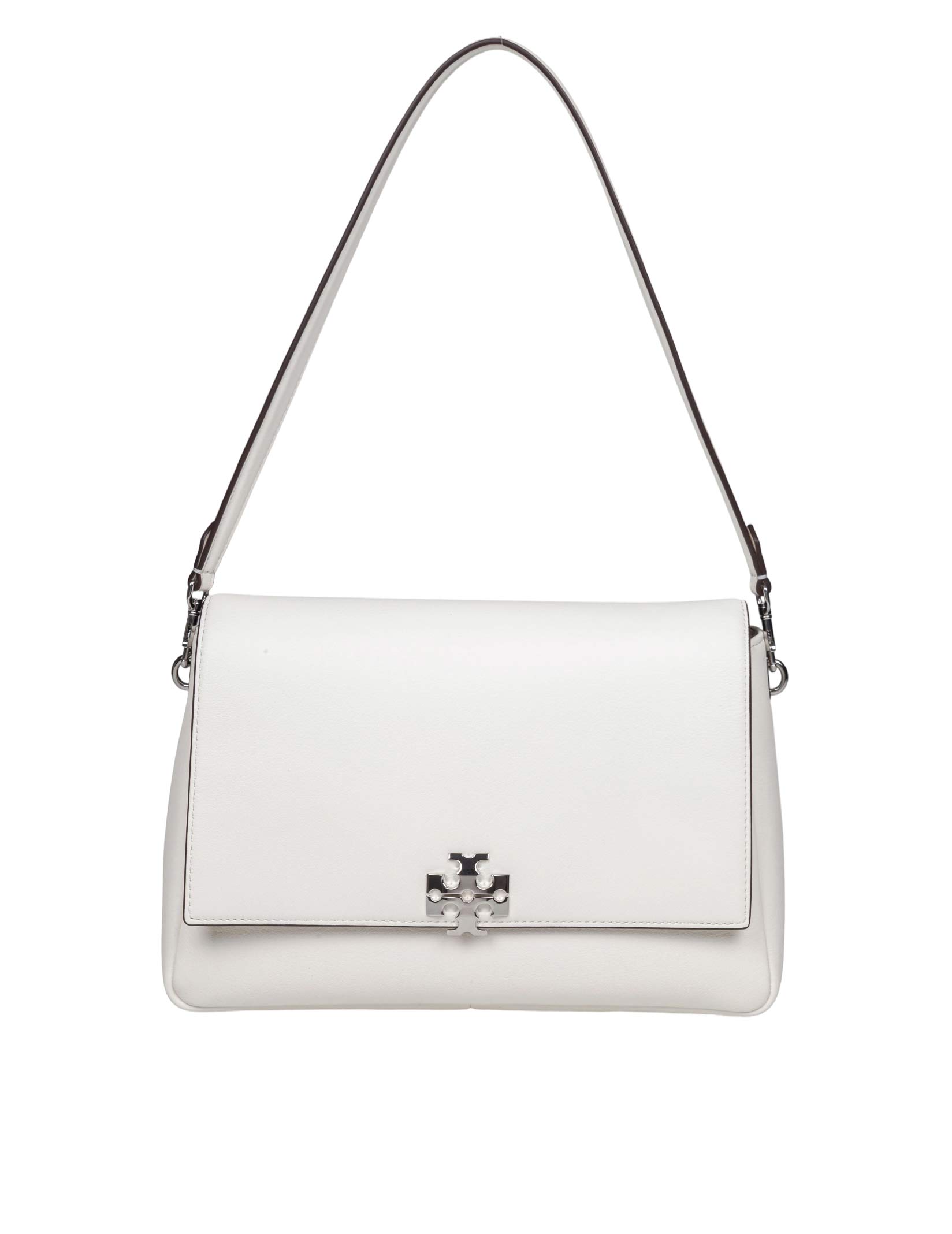 TORY BURCH SHOULDER BAG CHARLIE IN PELLE COLORE BIANCO