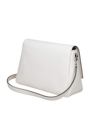 TORY BURCH SHOULDER BAG CHARLIE IN PELLE COLORE BIANCO