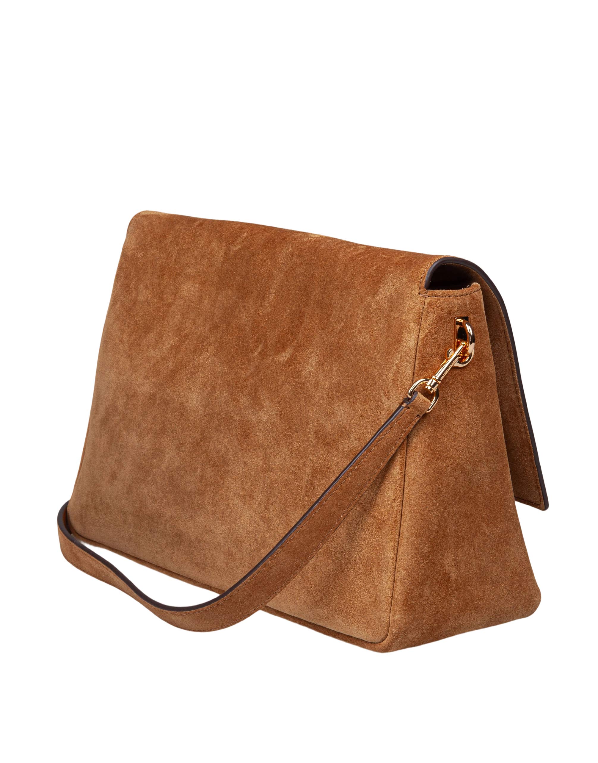 TORY BURCH SHOULDER BAG CHARLIE IN CAMOSCIO COLORE CARAMELLO