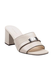 TORY BURCH LEELEE MULE IN CREAM LEATHER