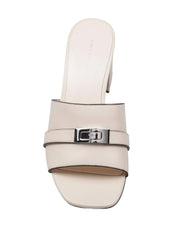 TORY BURCH LEELEE MULE IN CREAM LEATHER