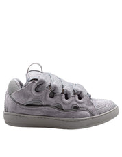 LANVIN SNEAKERS CURB IN PELLE E CAMOSCIO COLORE GRIGIO CHIARO