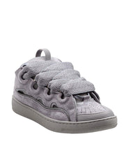 LANVIN SNEAKERS CURB IN PELLE E CAMOSCIO COLORE GRIGIO CHIARO