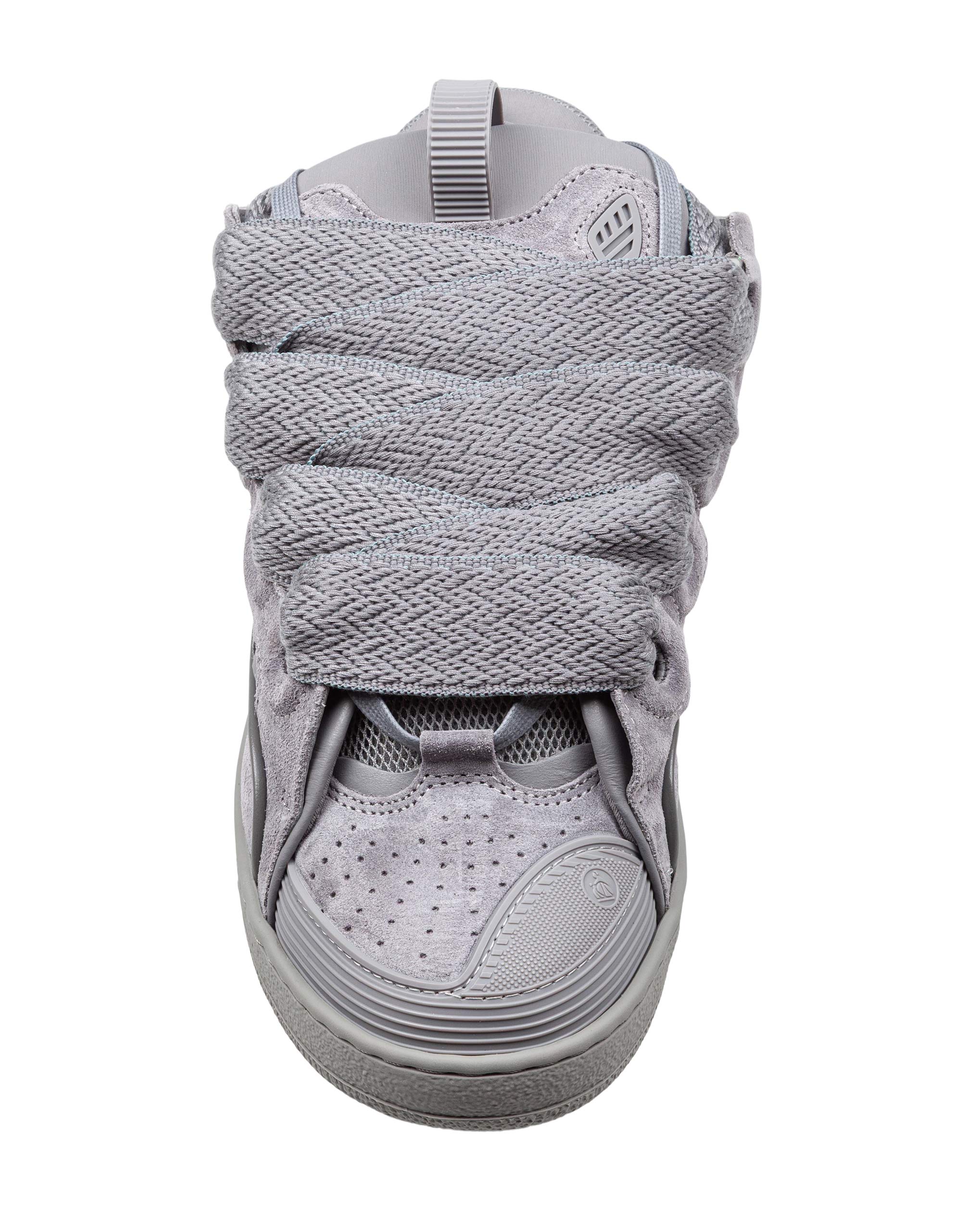 LANVIN SNEAKERS CURB IN PELLE E CAMOSCIO COLORE GRIGIO CHIARO
