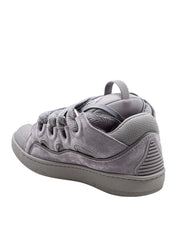 LANVIN SNEAKERS CURB IN PELLE E CAMOSCIO COLORE GRIGIO CHIARO