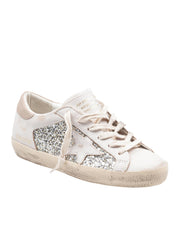 GOLDEN GOOSE SNEAKERS SUPERSTAR IN PELLE BIANCA CON DETTAGLI GLITTERATI