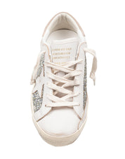 GOLDEN GOOSE SNEAKERS SUPERSTAR IN PELLE BIANCA CON DETTAGLI GLITTERATI