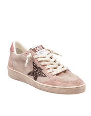 GOLDEN GOOSE SNEAKERS BALLSTAR IN PELLE SCAMOSCIATA ROSA