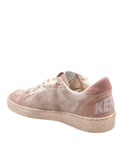 GOLDEN GOOSE SNEAKERS BALLSTAR IN PELLE SCAMOSCIATA ROSA