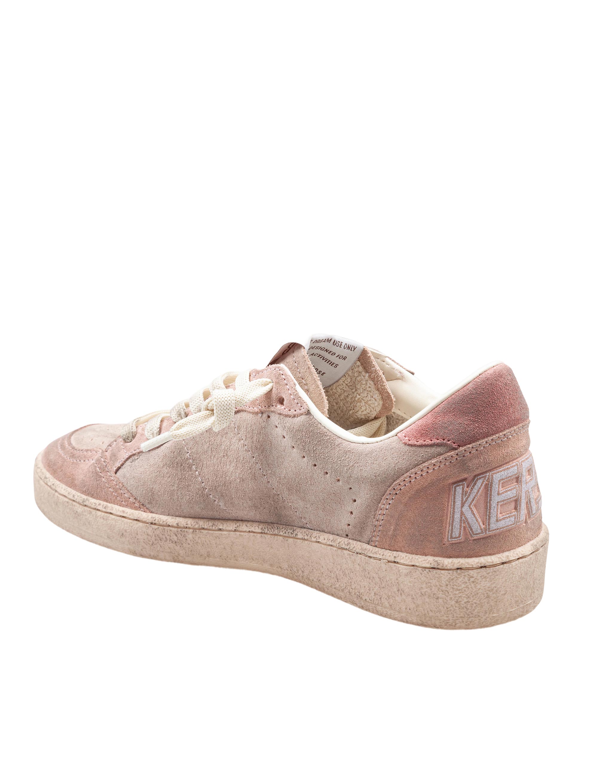 GOLDEN GOOSE SNEAKERS BALLSTAR IN PELLE SCAMOSCIATA ROSA