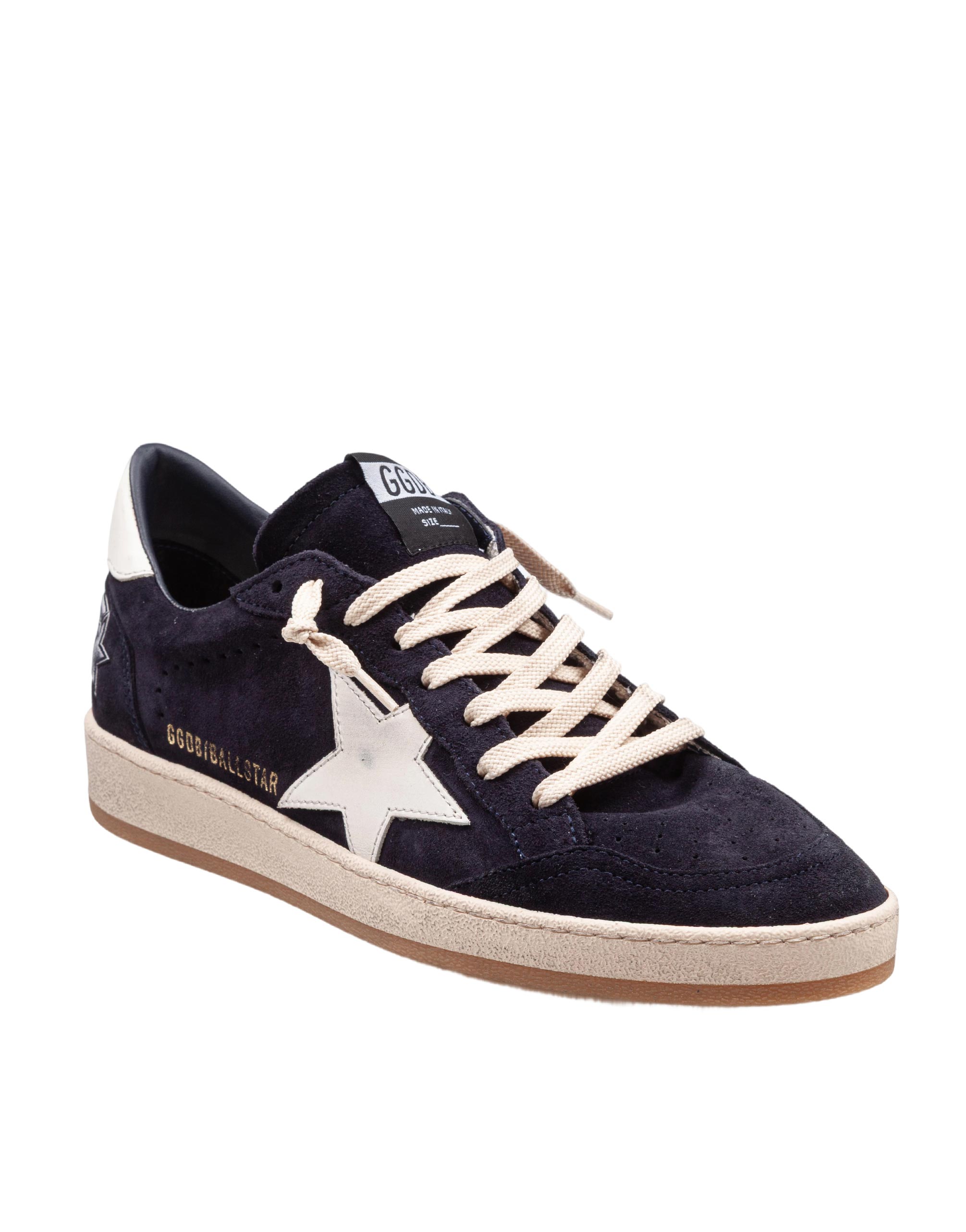 GOLDEN GOOSE SNEAKERS BALLSTAR IN SUEDE DARK BLUE