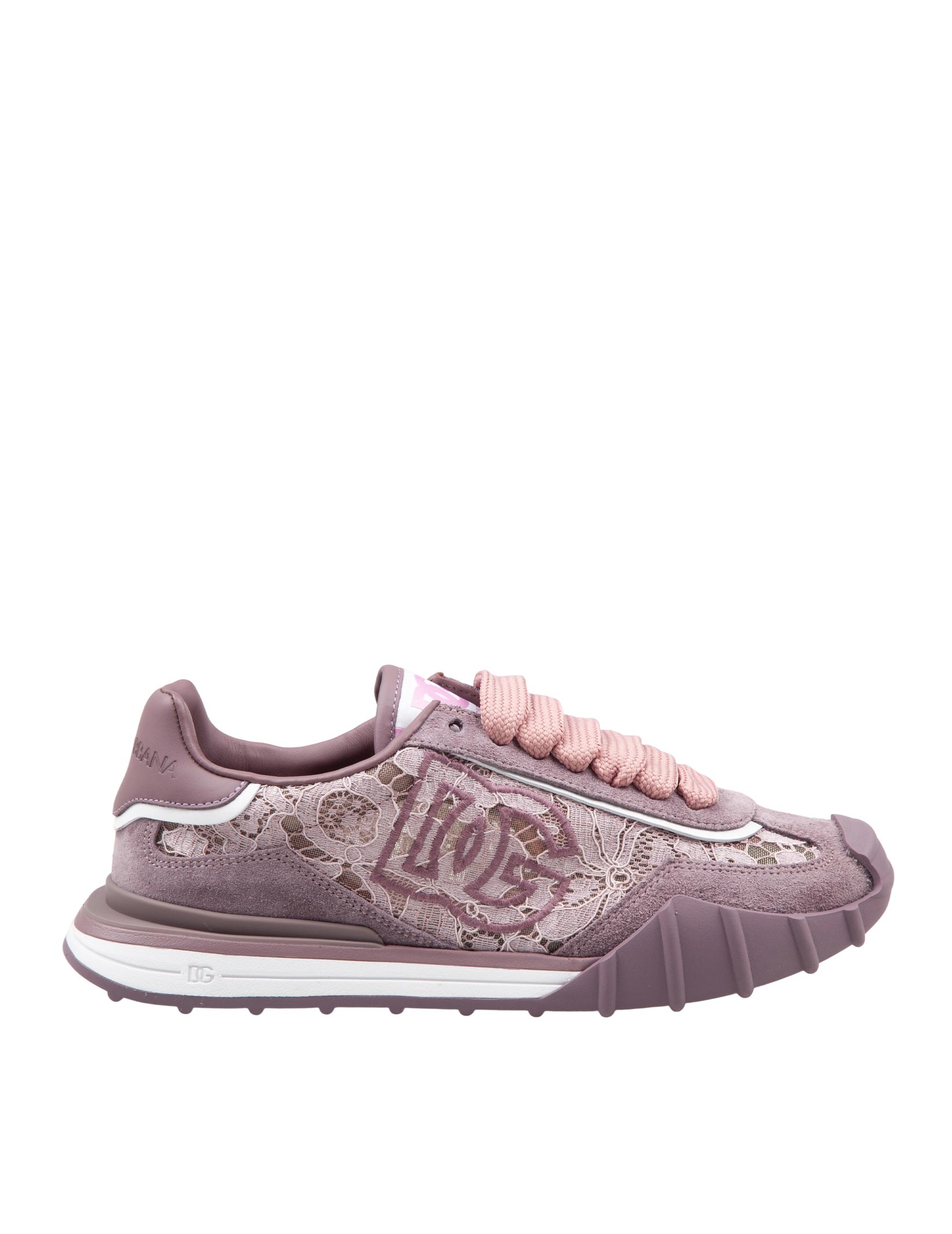 DOLCE & GABBANA SNEAKER IN PIZZO MALVA
