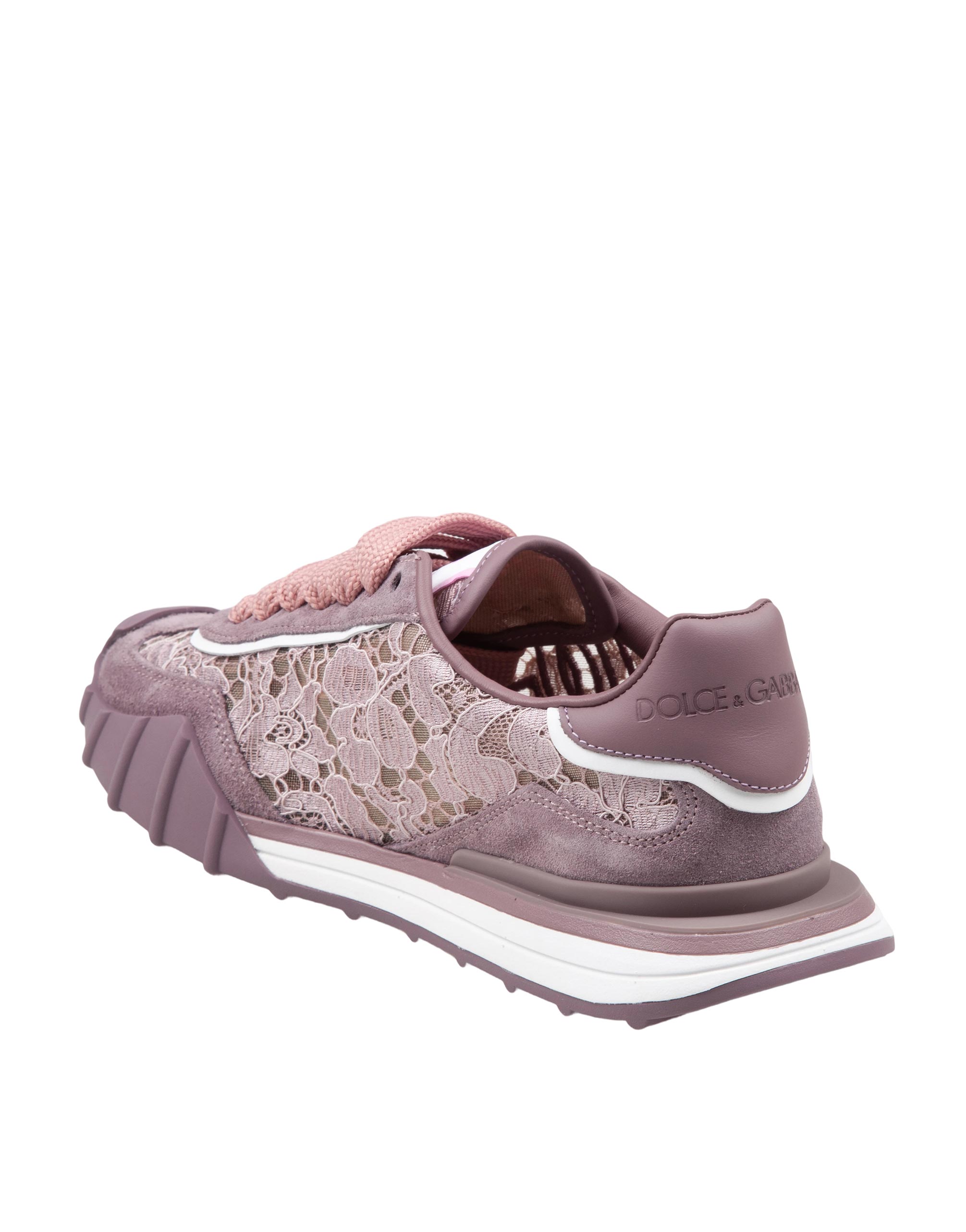 DOLCE & GABBANA SNEAKER IN PIZZO MALVA