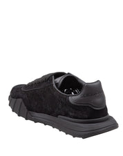 DOLCE & GABBANA SNEAKERS IN PIZZO CUSHION NERO