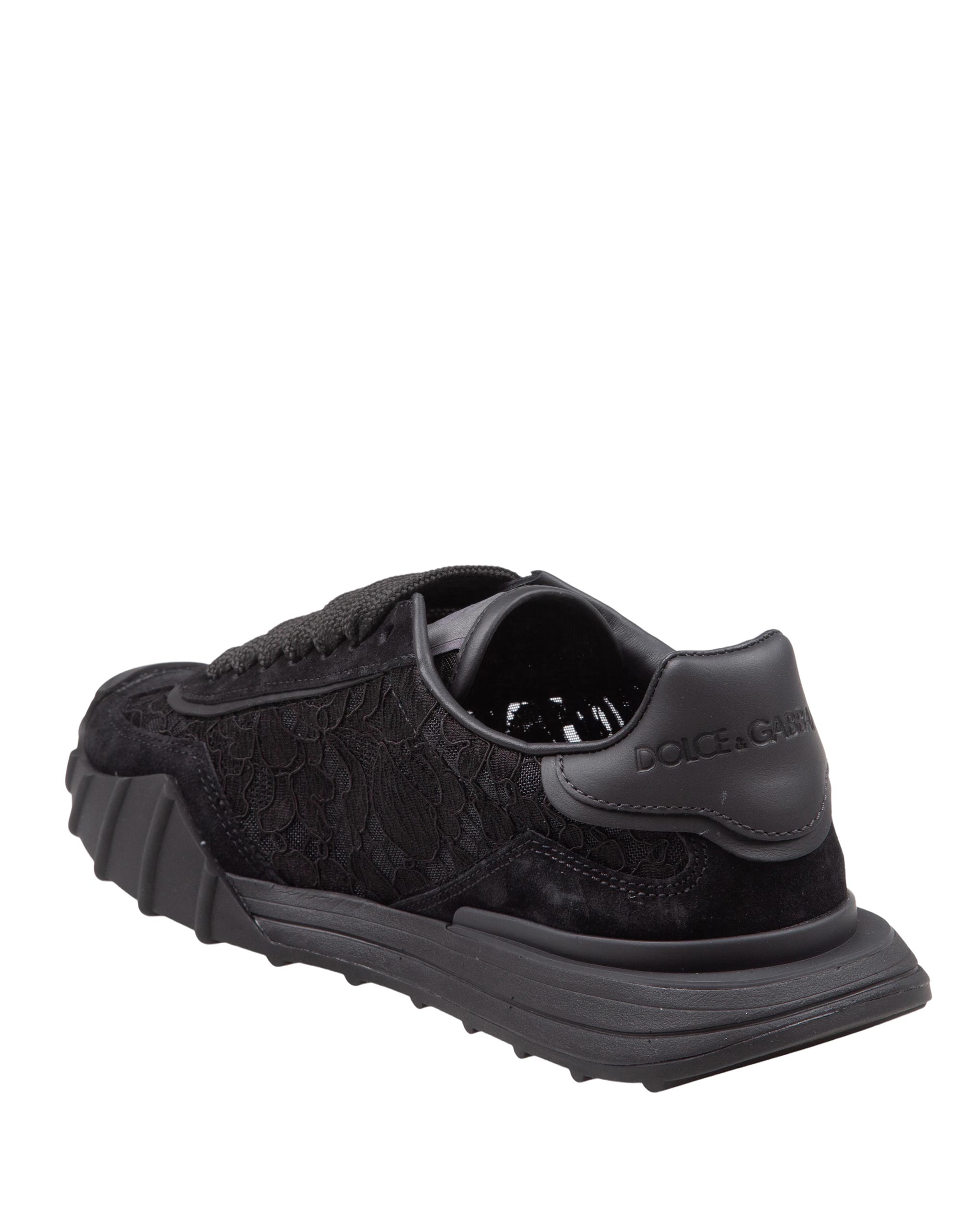DOLCE & GABBANA SNEAKERS IN PIZZO CUSHION NERO