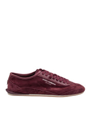 DOLCE & GABBANA SNEAKERS BASSA IN SUEDE BORDEAUX