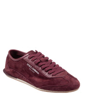 DOLCE & GABBANA SNEAKERS BASSA IN SUEDE BORDEAUX
