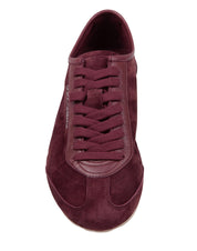 DOLCE & GABBANA SNEAKERS BASSA IN SUEDE BORDEAUX