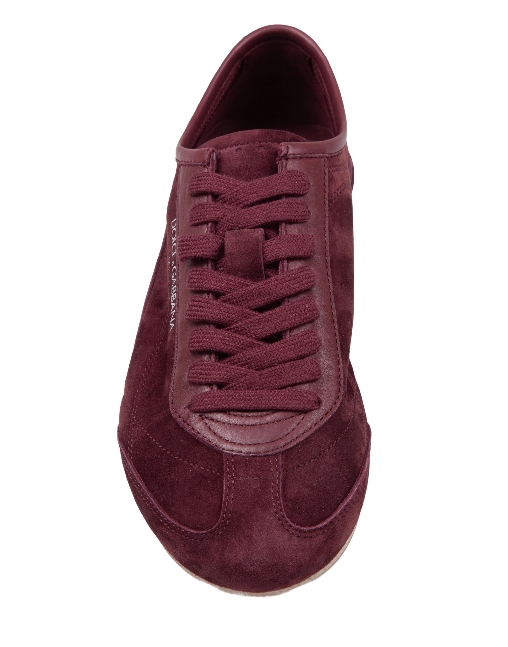 DOLCE & GABBANA SNEAKERS BASSA IN SUEDE BORDEAUX