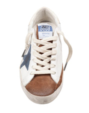 GOLDEN GOOSE SNEAKERS SUPERSTAR IN PELLE E CAMOSCIO COLORE BIANCO E MARRONE