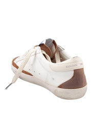 GOLDEN GOOSE SNEAKERS SUPERSTAR IN PELLE E CAMOSCIO COLORE BIANCO E MARRONE