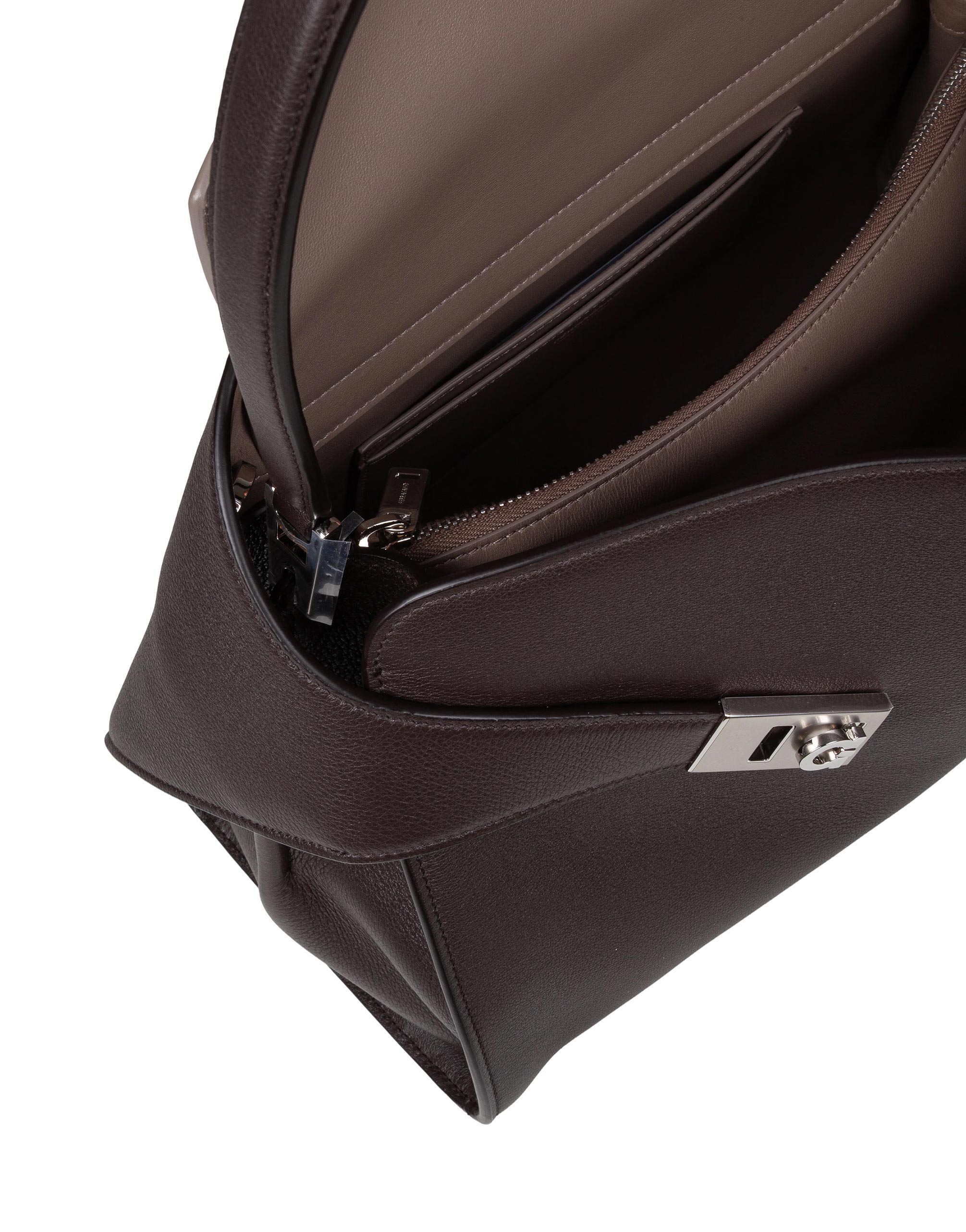 FERRAGAMO HUG SH S SHOULDER BAG IN DARK BROWN