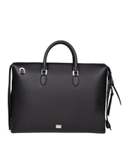 DOLCE & GABBANA BLACK LEATHER BRIEFCASE