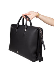 DOLCE & GABBANA BLACK LEATHER BRIEFCASE
