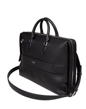 DOLCE & GABBANA BLACK LEATHER BRIEFCASE