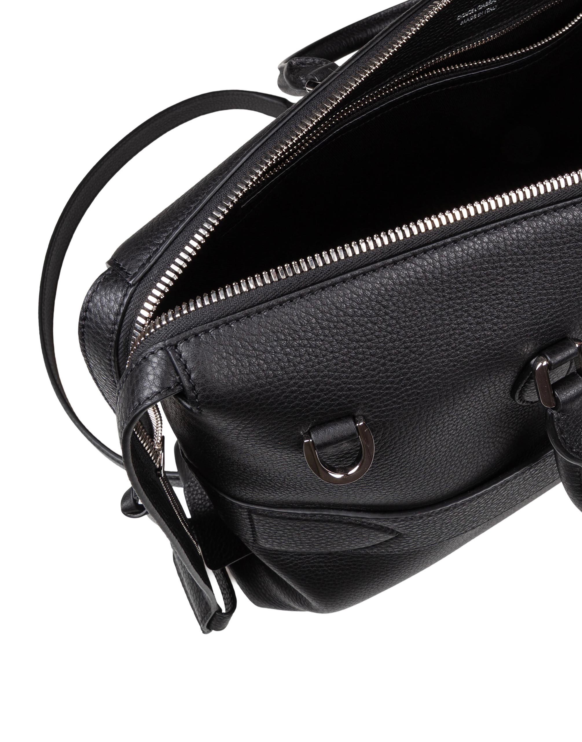 DOLCE & GABBANA BLACK LEATHER BRIEFCASE