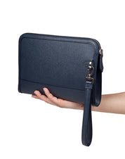 DOLCE & GABBANA POCHETTE SICILY IN PELLE DAUPHINE BLU