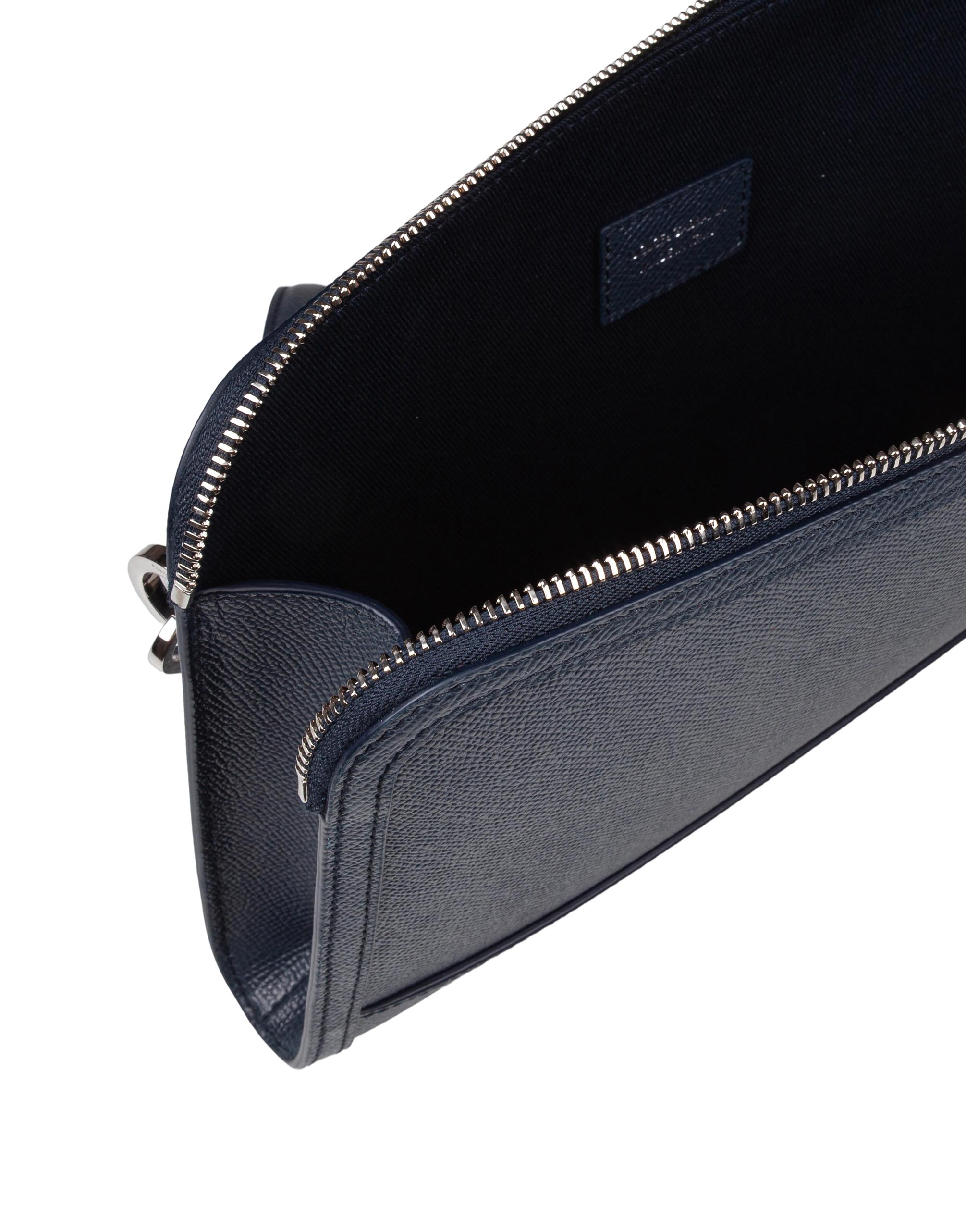 DOLCE & GABBANA POCHETTE SICILY IN PELLE DAUPHINE BLU