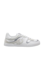 DOLCE & GABBANA SNEAKERS PORTOFINO IN PELLE BIANCA E SILVER