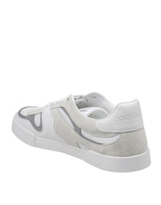 DOLCE & GABBANA SNEAKERS PORTOFINO IN PELLE BIANCA E SILVER