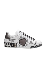 DOLCE & GABBANA SNEAKERS PORTOFINO IN PELLE E DIPINTA