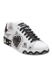 DOLCE & GABBANA SNEAKERS PORTOFINO IN PELLE E DIPINTA