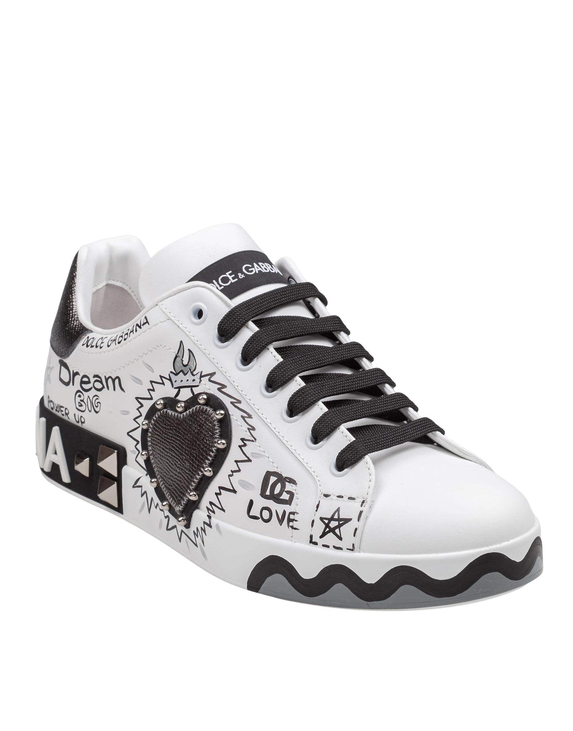 DOLCE & GABBANA SNEAKERS PORTOFINO IN PELLE E DIPINTA