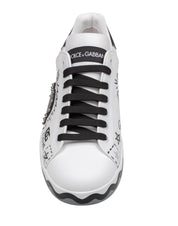 DOLCE & GABBANA SNEAKERS PORTOFINO IN PELLE E DIPINTA