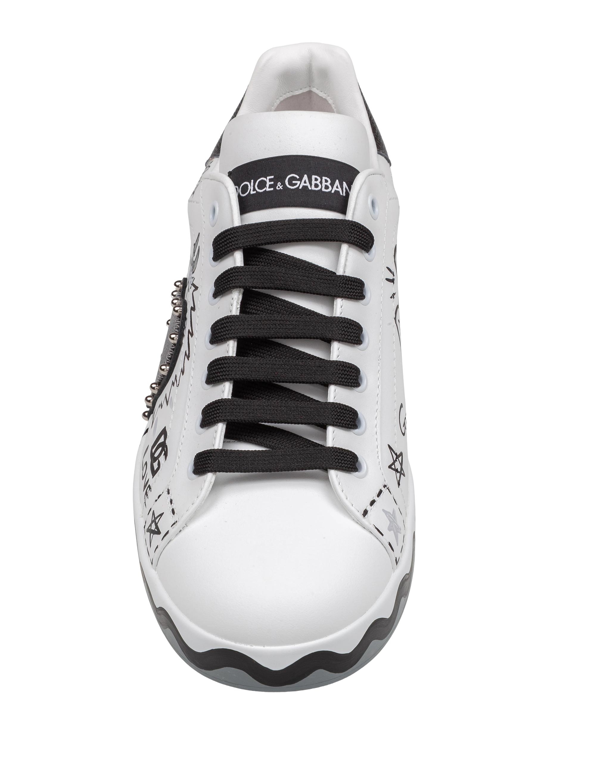 DOLCE & GABBANA SNEAKERS PORTOFINO IN PELLE E DIPINTA