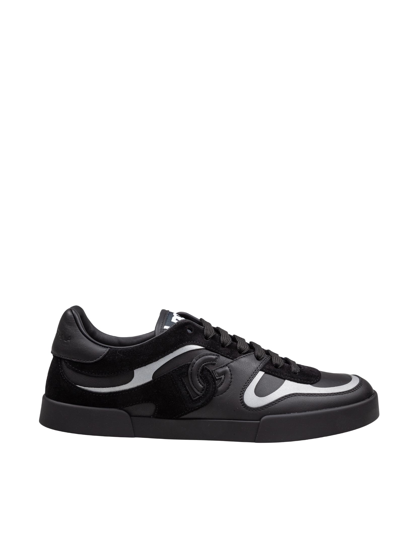 DOLCE & GABBANA PORTOFINO SNEAKERS IN BLACK LEATHER
