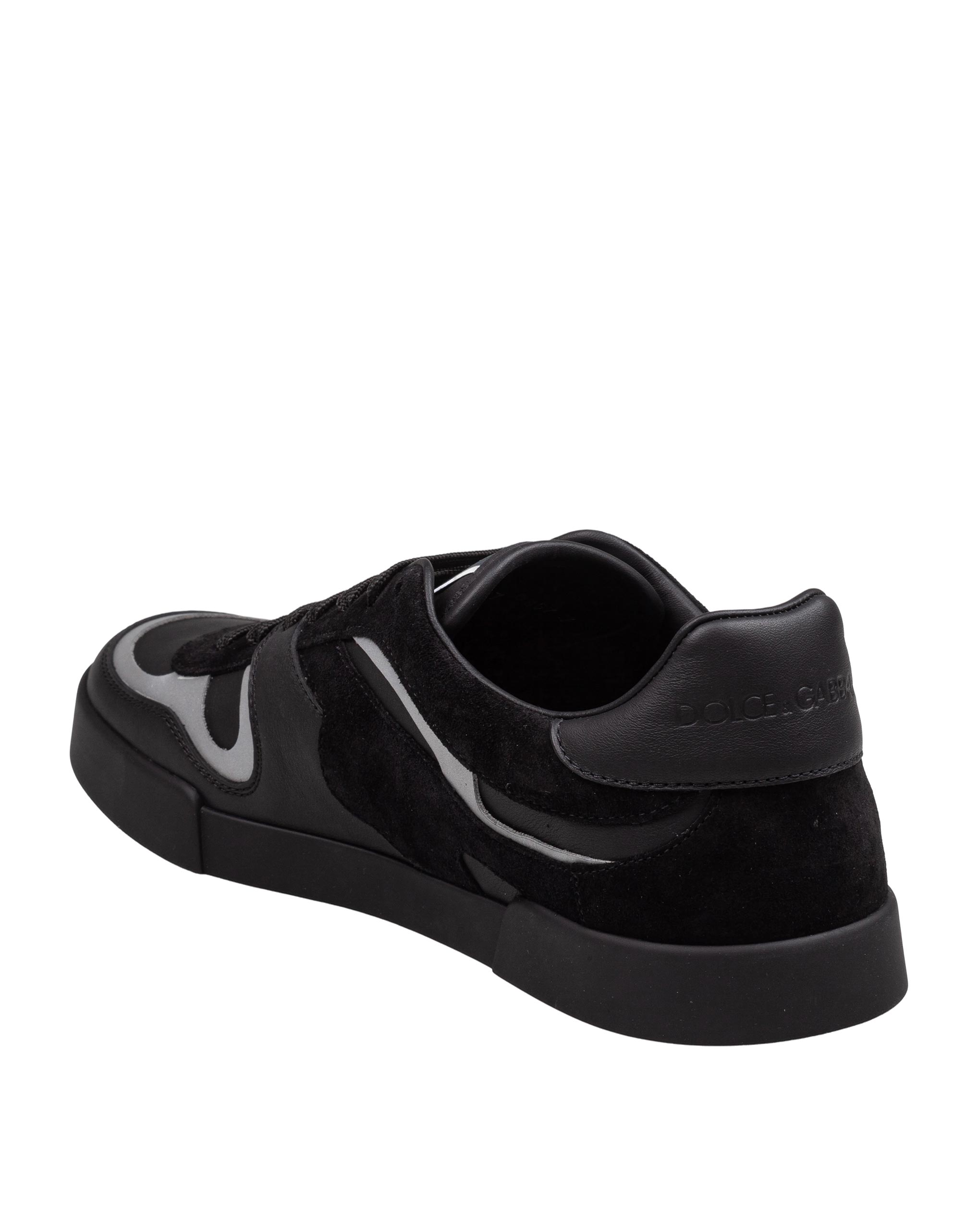 DOLCE & GABBANA PORTOFINO SNEAKERS IN BLACK LEATHER