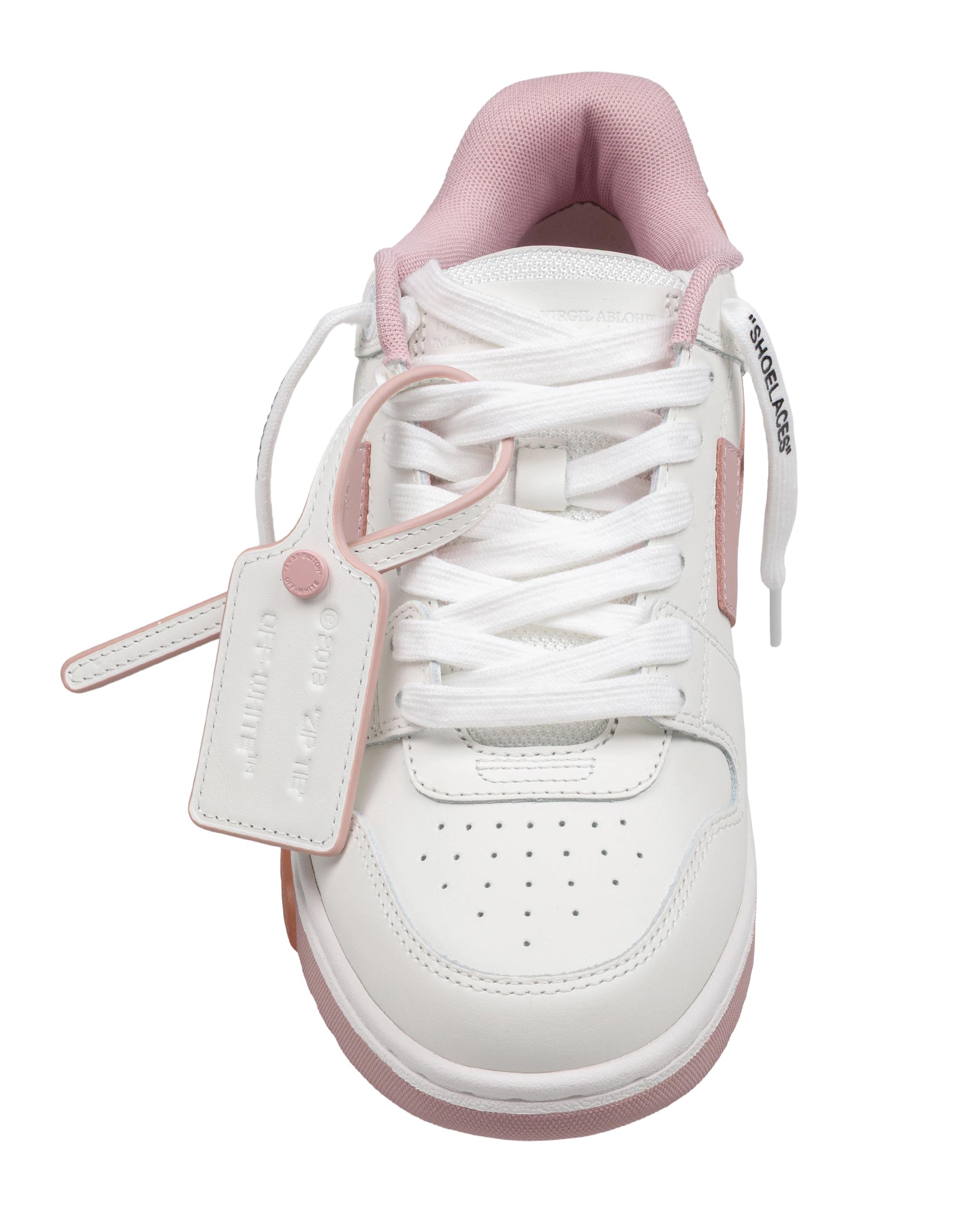 OFF-WHITE "OUT OF OFFICE" SNEAKERS IN WHITE AND PINK LEATHER
