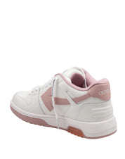 OFF-WHITE "OUT OF OFFICE" SNEAKERS IN WHITE AND PINK LEATHER