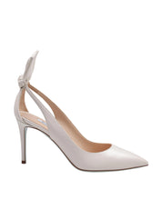 AQUAZZURRA BOW TIE DECOLLETE 85 IN WHITE NAPPA