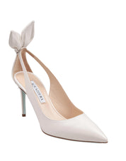 AQUAZZURRA BOW TIE DECOLLETE 85 IN WHITE NAPPA