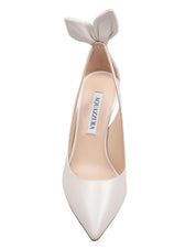 AQUAZZURRA BOW TIE DECOLLETE 85 IN WHITE NAPPA
