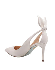AQUAZZURRA BOW TIE DECOLLETE 85 IN WHITE NAPPA